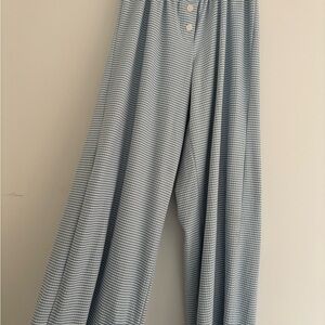 Blue and White Striped Pants